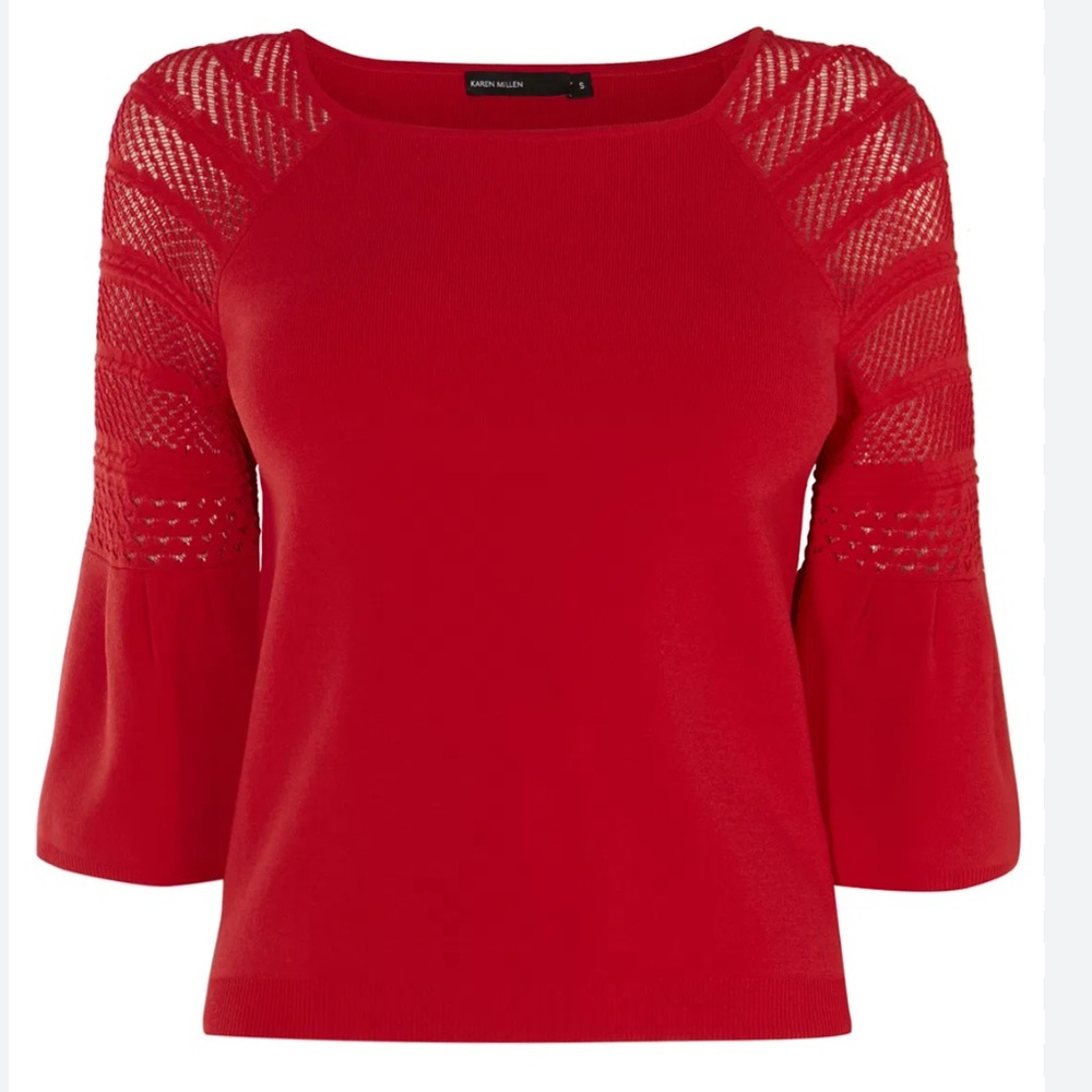 KAREN MILLEN Fluted Sleeve Jumper